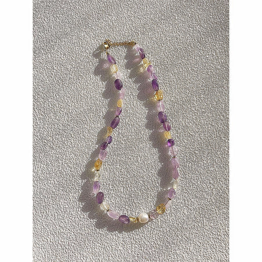 Natural stone necklace・Purple