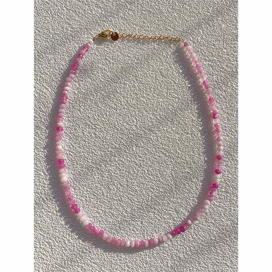 Natural stone necklace・Pink