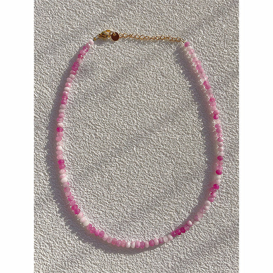 Natural stone necklace・Pink