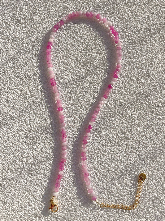 Natural stone necklace・Pink