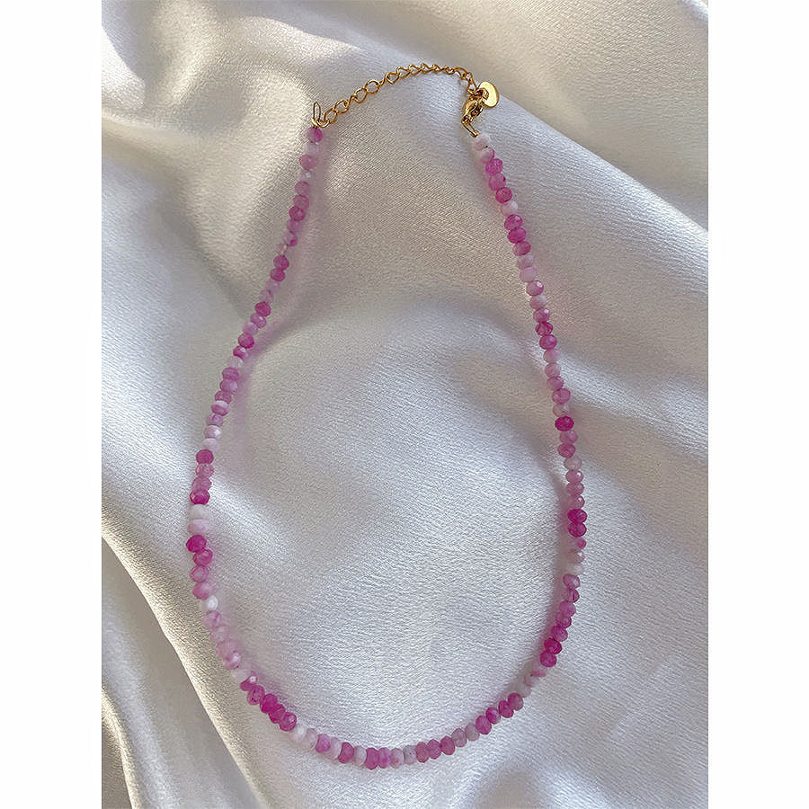 Natural stone necklace・Pink