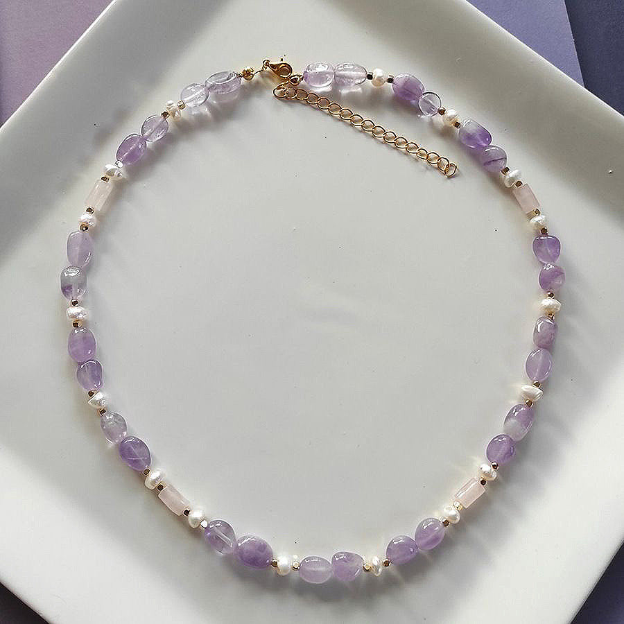 Natural stone necklace・Lavender