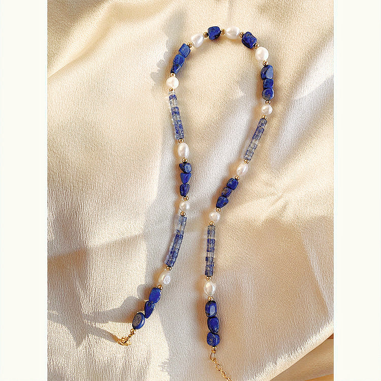 Lapis Lazuli · Pearl Necklace